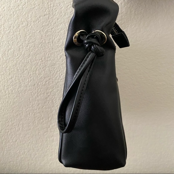 Black Gathered Scrunchie Drawstring Shoulder Bag Purse | B6 - Picture 9 of 10